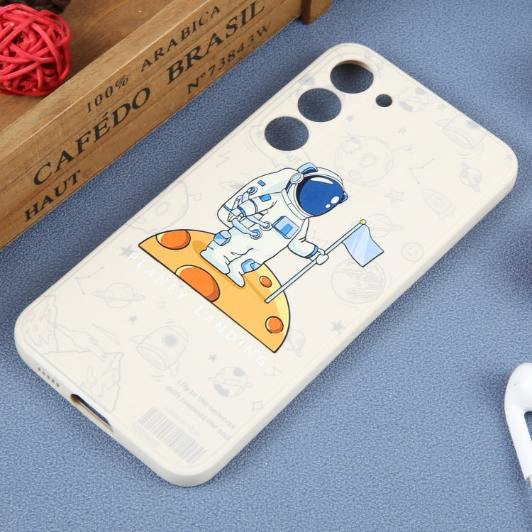 For Samsung Galaxy A71 Astronaut Pattern Silicone Straight Edge Phone Case(Planet Landing-White) - free shipping - PMC TechLife - Order now!