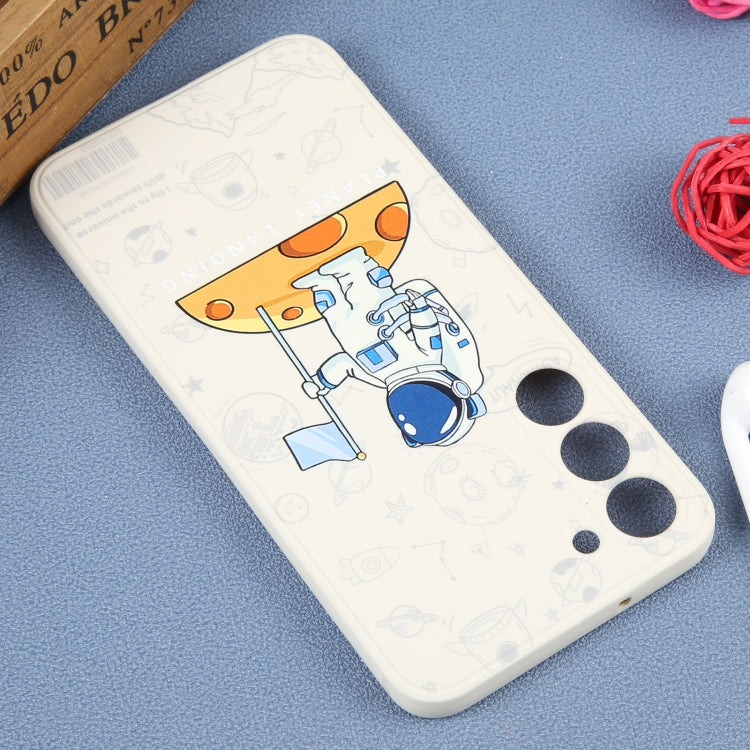 For Samsung Galaxy A71 Astronaut Pattern Silicone Straight Edge Phone Case(Planet Landing-White) - free shipping - PMC TechLife - Order now!
