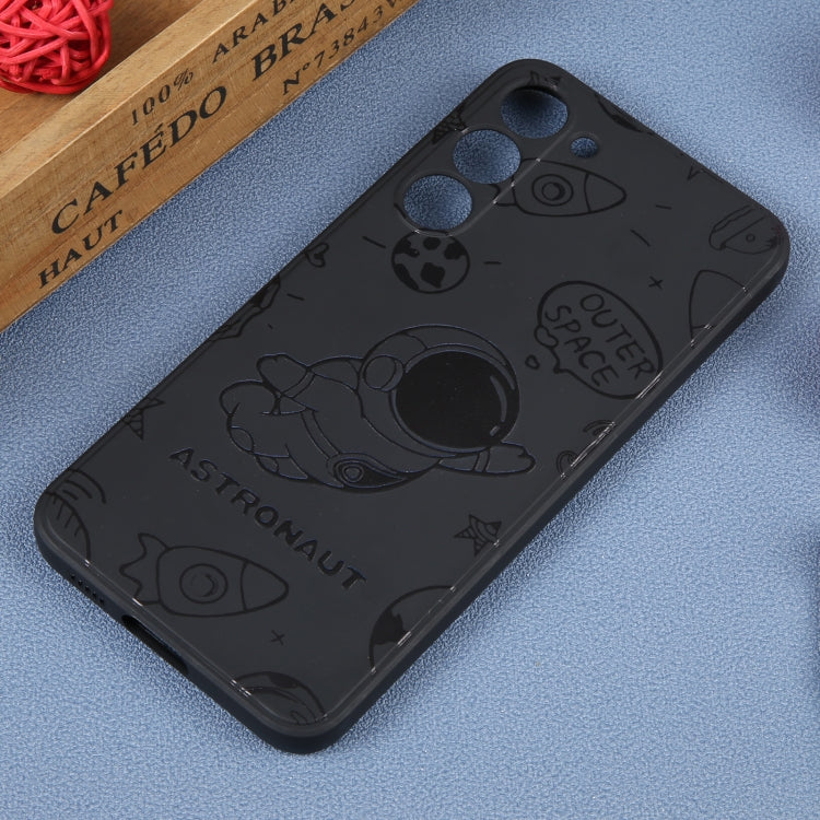 For Samsung Galaxy A32 4G Astronaut Pattern Silicone Straight Edge Phone Case(Flying Astronaut-Black) - free shipping - PMC TechLife - Order now!