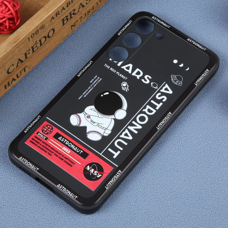 For Samsung Galaxy A12 Astronaut Pattern Silicone Straight Edge Phone Case(Mars Astronaut-Black) - free shipping - PMC TechLife - Order now!