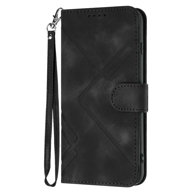 For Samsung Galaxy S21+ 5G Line Pattern Skin Feel Leather Phone Case(Black) - free shipping - PMC TechLife - Order now!