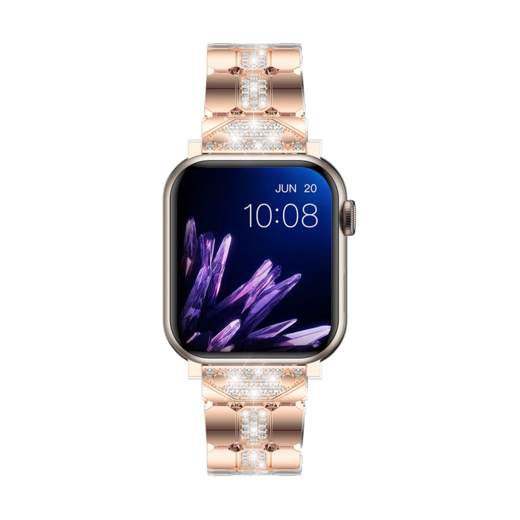 Diamond Metal Watch Band For Apple Watch 4 40mm(Rose Gold) - Watch Bands by PMC Jewellery | Online Shopping South Africa | PMC Jewellery