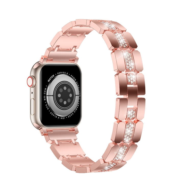 Diamond Metal Watch Band For Apple Watch 2 42mm(Pink) - Watch Bands by PMC Jewellery | Online Shopping South Africa | PMC Jewellery