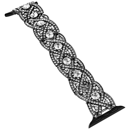 Diamonds Twist Metal Watch Band For Apple Watch Ultra 49mm(Black) - Watch Bands by PMC Jewellery | Online Shopping South Africa | PMC Jewellery