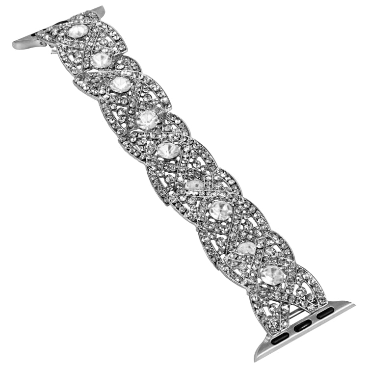 Diamonds Twist Metal Watch Band For Apple Watch SE 2022 44mm(Silver) - Watch Bands by PMC Jewellery | Online Shopping South Africa | PMC Jewellery