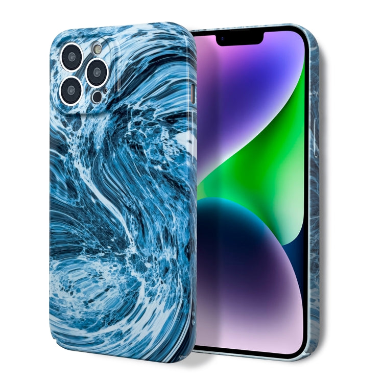 For iPhone XR Marble Pattern Phone Case(Navy Blue White) - More iPhone Cases by PMC Jewellery | Online Shopping South Africa | PMC Jewellery