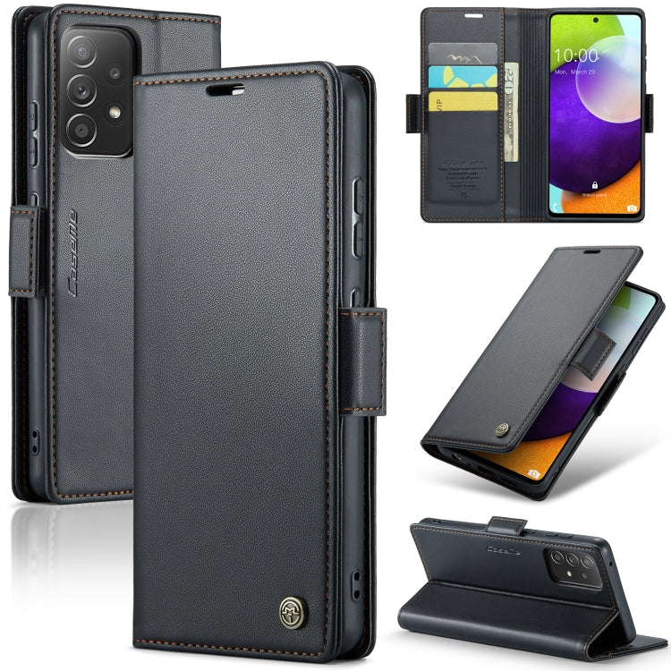 For Samsung Galaxy A52/A52s 5G CaseMe 023 Butterfly Buckle Litchi Texture RFID Anti-theft Leather Phone Case(Black) - Galaxy Phone Cases by CaseMe | Online Shopping South Africa | PMC Jewellery | Buy Now Pay Later Mobicred