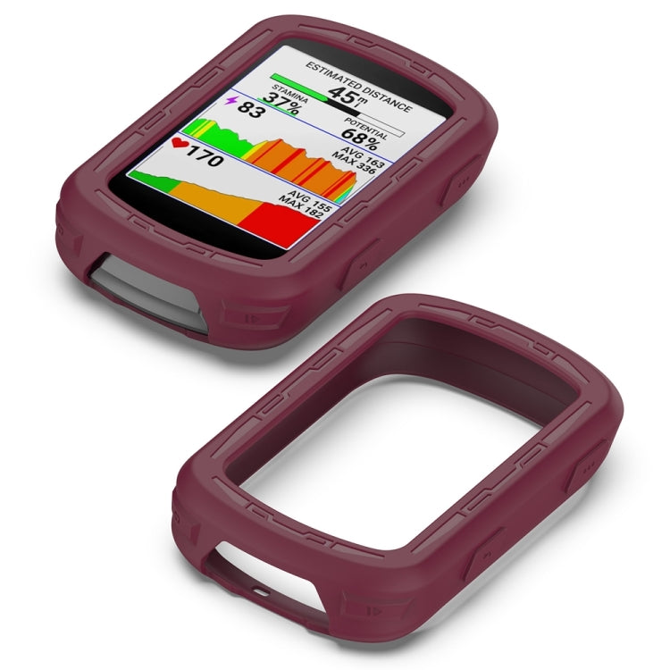 For Garmin Edge 840 / Edge 540 Stopwatch Armor Silicone Protective Case(Wine Red) - Watch Cases by PMC Jewellery | Online Shopping South Africa | PMC Jewellery