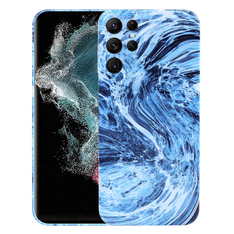For Samsung Galaxy S22 Ultra 5G Marble Pattern Phone Case(Navy Blue White) - free shipping - PMC TechLife - Order now!