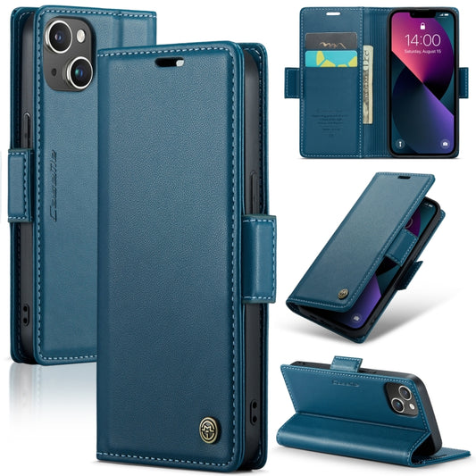 For iPhone 13 mini CaseMe 023 Butterfly Buckle Litchi Texture RFID Anti-theft Leather Phone Case(Blue) - iPhone 13 mini Cases by CaseMe | Online Shopping South Africa | PMC Jewellery