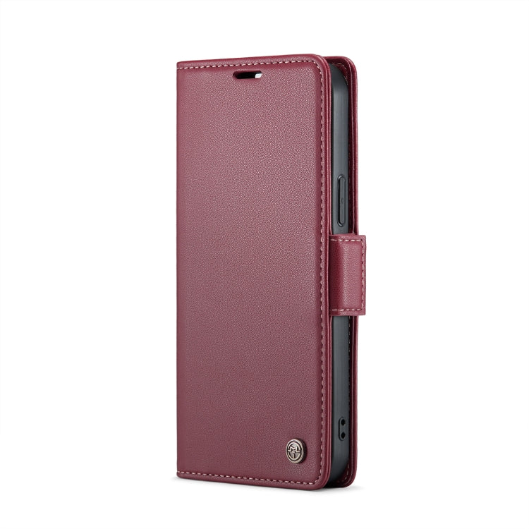 For iPhone 12 Pro Max CaseMe 023 Butterfly Buckle Litchi Texture RFID Anti-theft Leather Phone Case(Wine Red) - iPhone 12 Pro Max Cases by CaseMe | Online Shopping South Africa | PMC Jewellery