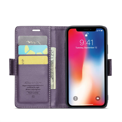 For iPhone XS Max CaseMe 023 Butterfly Buckle Litchi Texture RFID Anti-theft Leather Phone Case(Pearly Purple) - More iPhone Cases by CaseMe | Online Shopping South Africa | PMC Jewellery