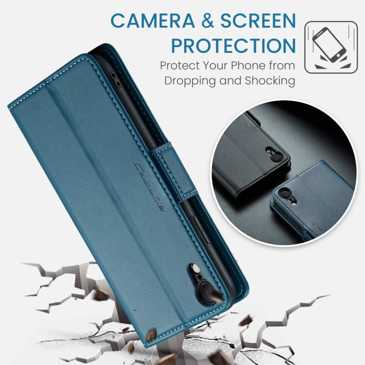 For iPhone XR CaseMe 023 Butterfly Buckle Litchi Texture RFID Anti-theft Leather Phone Case(Blue) - More iPhone Cases by CaseMe | Online Shopping South Africa | PMC Jewellery