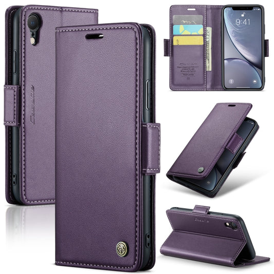 For iPhone XR CaseMe 023 Butterfly Buckle Litchi Texture RFID Anti-theft Leather Phone Case(Pearly Purple) - More iPhone Cases by CaseMe | Online Shopping South Africa | PMC Jewellery