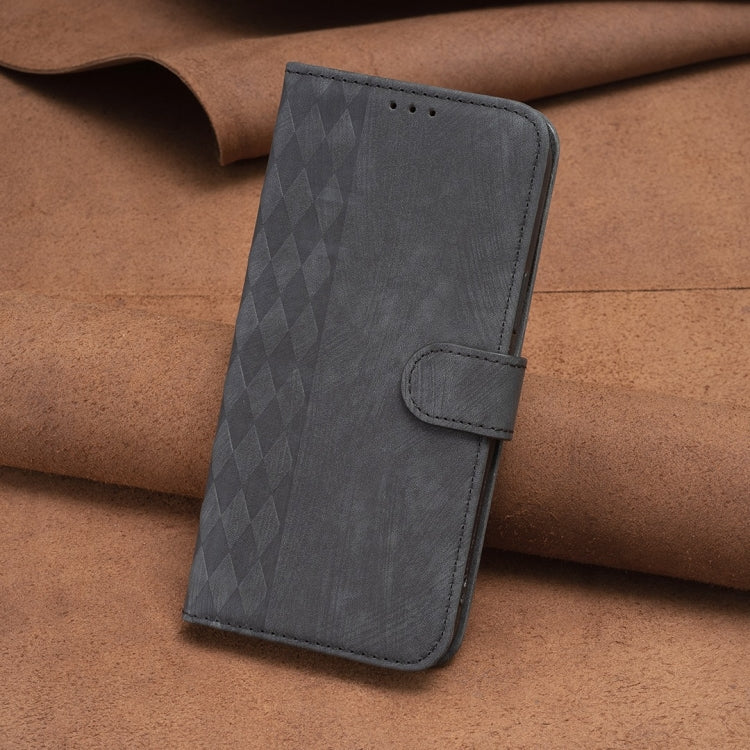 For iPhone 11 Pro Max Plaid Embossed Leather Phone Case(Black) - iPhone 11 Pro Max Cases by PMC Jewellery | Online Shopping South Africa | PMC Jewellery