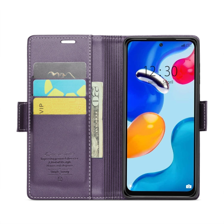 For Xiaomi Redmi Note 11 4G Global/Note 11S Global CaseMe 023 Butterfly Buckle Litchi Texture RFID Anti-theft Leather Phone Case(Pearly Purple) - Xiaomi Cases by CaseMe | Online Shopping South Africa | PMC Jewellery