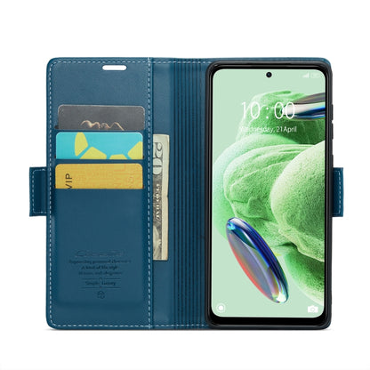 For Xiaomi Poco X5 5G/Redmi Note 12 5G Global CaseMe 023 Butterfly Buckle Litchi Texture RFID Anti-theft Leather Phone Case(Blue) - Xiaomi Cases by CaseMe | Online Shopping South Africa | PMC Jewellery