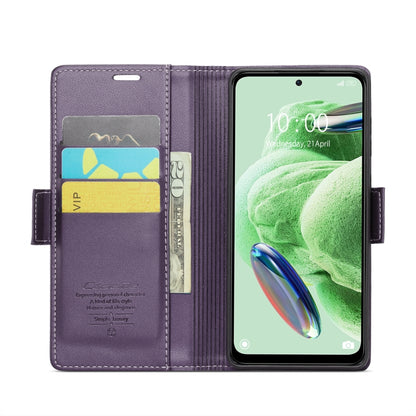 For Xiaomi Poco X5 5G/Redmi Note 12 5G Global CaseMe 023 Butterfly Buckle Litchi Texture RFID Anti-theft Leather Phone Case(Pearly Purple) - Xiaomi Cases by CaseMe | Online Shopping South Africa | PMC Jewellery | Buy Now Pay Later Mobicred