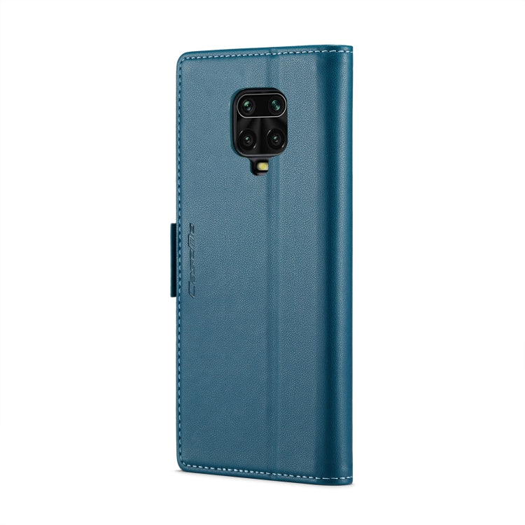 For Xiaomi Redmi Note 9S/Note 9 Pro/Note 9 Pro Max CaseMe 023 Butterfly Buckle Litchi Texture RFID Anti-theft Leather Phone Case(Blue) - Xiaomi Cases by CaseMe | Online Shopping South Africa | PMC Jewellery