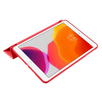 For iPad 9.7 2018 / 2017 / Air 2 / Air 3-folding TPU Horizontal Flip Leather Tablet Case with Holder(Red) - iPad 9.7 (2018) & (2017) Cases by PMC Jewellery | Online Shopping South Africa | PMC Jewellery