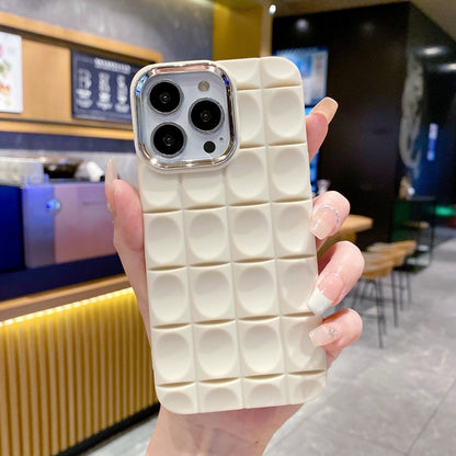 For iPhone 14 Pro Groove Pattern Electroplating TPU Phone Case(White) - iPhone 14 Pro Cases by PMC Jewellery | Online Shopping South Africa | PMC Jewellery