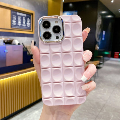 For iPhone 11 Groove Pattern Electroplating TPU Phone Case(Pink) - iPhone 11 Cases by PMC Jewellery | Online Shopping South Africa | PMC Jewellery