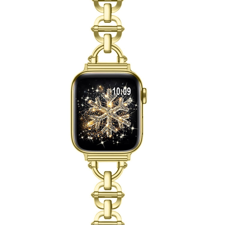 Ladder Buckle Metal Watch Band For Apple Watch Ultra 49mm(Gold) - Watch Bands by PMC Jewellery | Online Shopping South Africa | PMC Jewellery