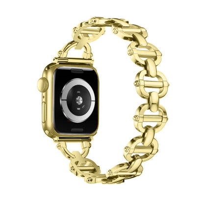 Ladder Buckle Metal Watch Band For Apple Watch SE 2022 40mm(Gold) - Watch Bands by PMC Jewellery | Online Shopping South Africa | PMC Jewellery