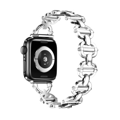 Ladder Buckle Metal Watch Band For Apple Watch 42mm(Silver) - Watch Bands by PMC Jewellery | Online Shopping South Africa | PMC Jewellery