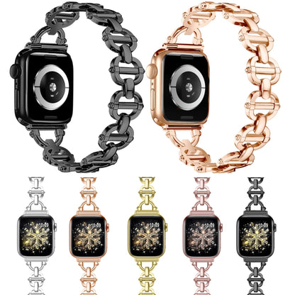 Ladder Buckle Metal Watch Band For Apple Watch 42mm(Black) - Watch Bands by PMC Jewellery | Online Shopping South Africa | PMC Jewellery