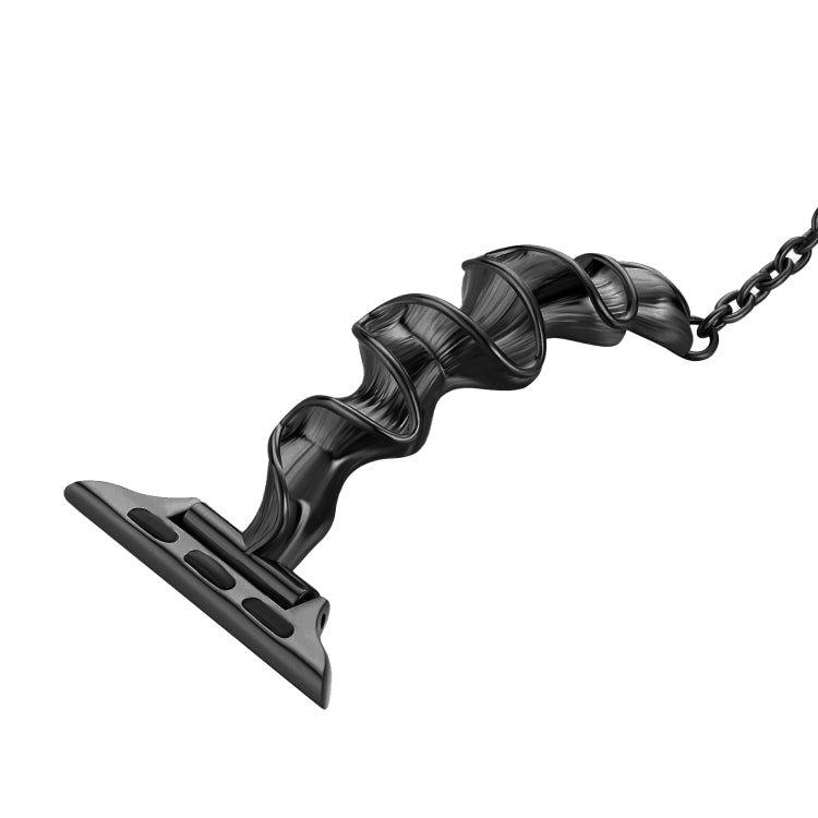 Ribbon Wave Metal Watch Band For Apple Watch 4 44mm(Black) - Watch Bands by PMC TechLife | Online Shopping South Africa | PMC TechLife