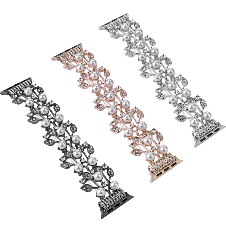 Four-leaf Bead Metal Watch Band For Apple Watch SE 40mm(Silver) - Watch Bands by PMC TechLife | Online Shopping South Africa | PMC TechLife