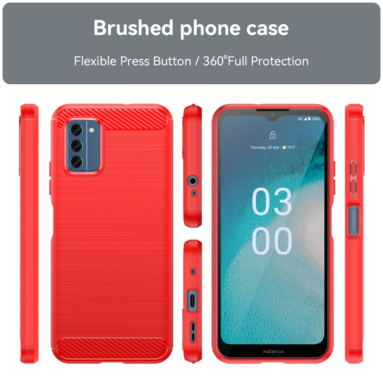 For Nokia C300 Brushed Texture Carbon Fiber TPU Phone Case(Red) - free shipping - PMC TechLife - Order now!