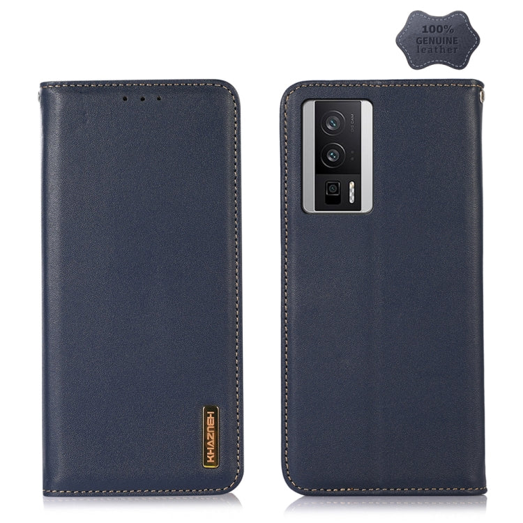 For Xiaomi Redmi K60 / K60 Pro / Poco F5 Pro KHAZNEH Nappa Top Layer Cowhide Leather Phone Case(Blue) - Xiaomi Cases by PMC Jewellery | Online Shopping South Africa | PMC Jewellery