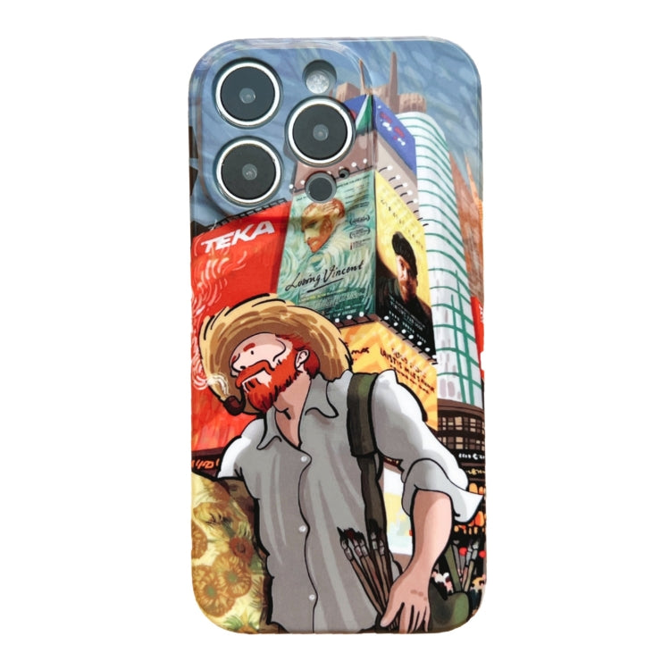 For iPhone 13 Pro Max Precise Hole Oil Painting Pattern PC Phone Case(Edifice) - iPhone 13 Pro Max Cases by PMC Jewellery | Online Shopping South Africa | PMC Jewellery