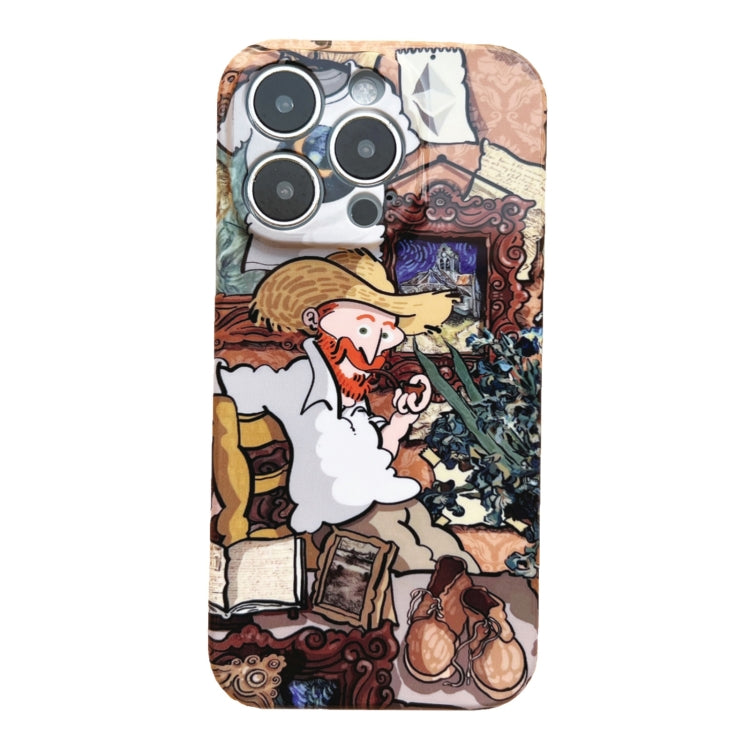 For iPhone 12 Precise Hole Oil Painting Pattern PC Phone Case(Tobacco Pipe) - iPhone 12 / 12 Pro Cases by PMC TechLife | Online Shopping South Africa | PMC TechLife