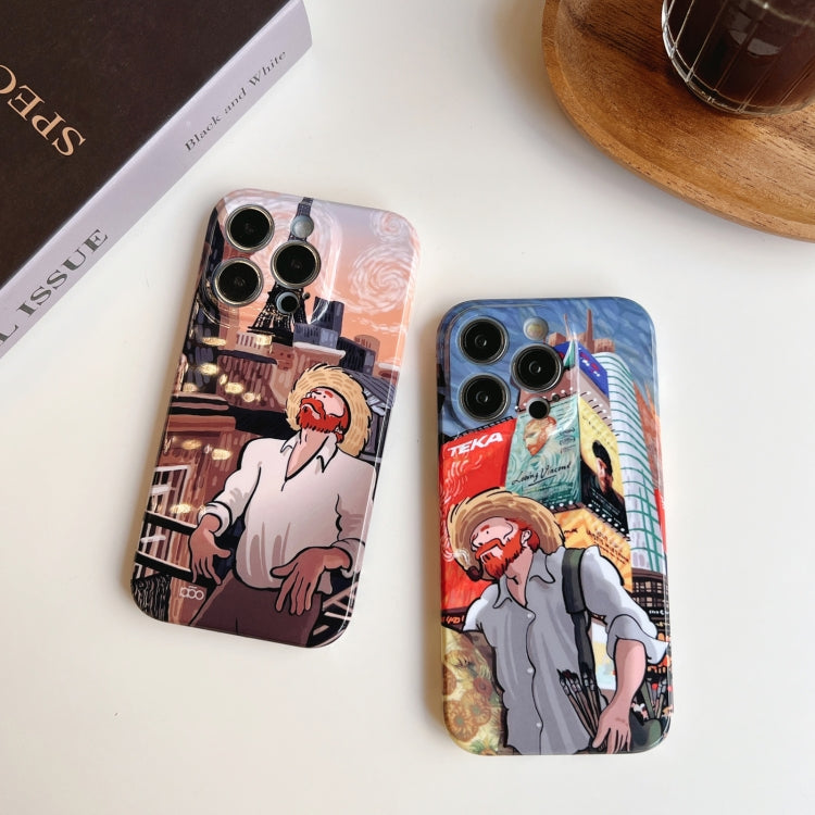 For iPhone 12 Precise Hole Oil Painting Pattern PC Phone Case(Tower) - iPhone 12 / 12 Pro Cases by PMC Jewellery | Online Shopping South Africa | PMC Jewellery