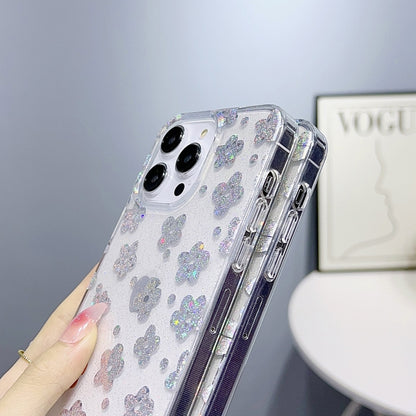 For iPhone 12 Pro Max Little Star Series Glitter Powder TPU Phone Case(Love Heart) - iPhone 12 Pro Max Cases by PMC Jewellery | Online Shopping South Africa | PMC Jewellery