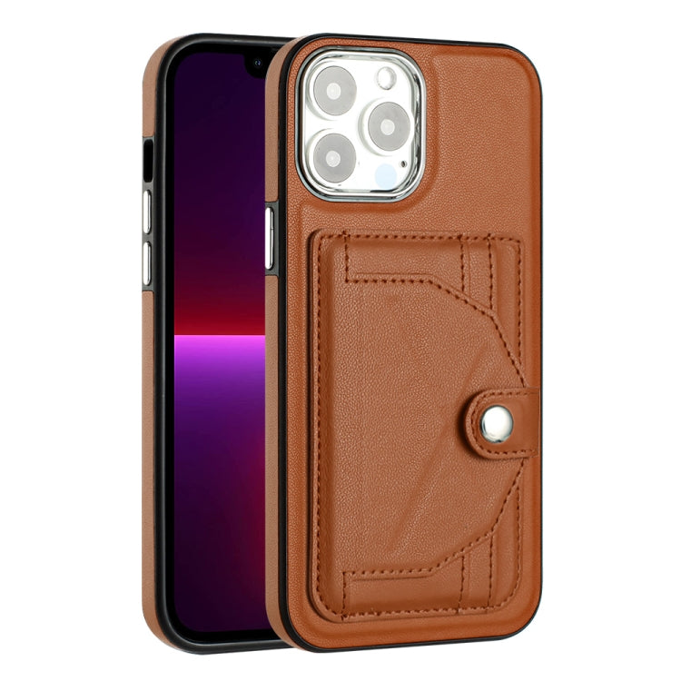 For iPhone 13 Pro Max Shockproof Leather Phone Case with Card Holder(Brown) - free shipping - PMC TechLife - Order now!