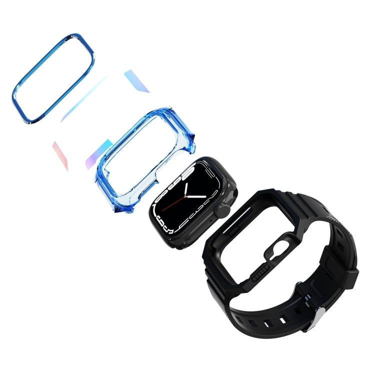 Armor Case Integrated TPU Watch Band For Apple Watch 7 45mm(Blue) - Watch Bands by PMC Jewellery | Online Shopping South Africa | PMC Jewellery