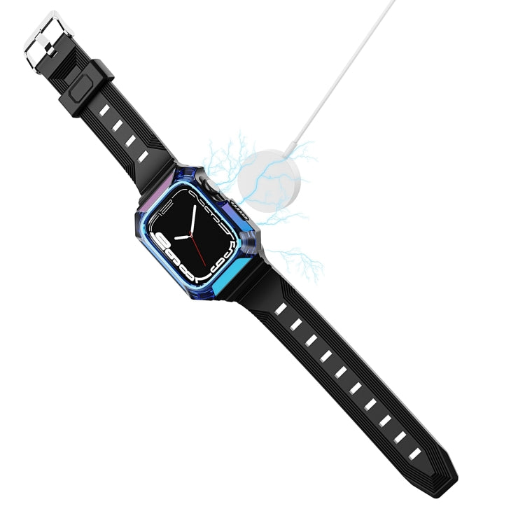 Armor Case Integrated TPU Watch Band For Apple Watch Ultra 49mm(Blue) - Watch Bands by PMC TechLife | Online Shopping South Africa | PMC TechLife