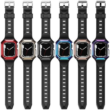 Armor Case Integrated TPU Watch Band For Apple Watch 8 45mm(Black) - Watch Bands by PMC Jewellery | Online Shopping South Africa | PMC Jewellery