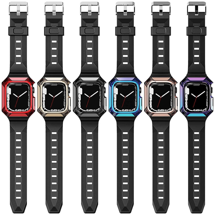 Armor Case Integrated TPU Watch Band For Apple Watch SE 44mm(Black) - Watch Bands by PMC Jewellery | Online Shopping South Africa | PMC Jewellery