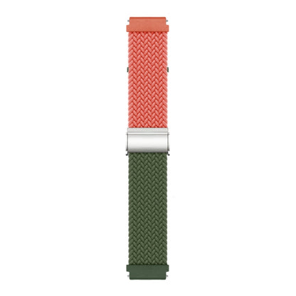 22mm Buckle Braided Nylon Watch Band(Orange Green) - 22mm Bands by PMC Jewellery | Online Shopping South Africa | PMC Jewellery