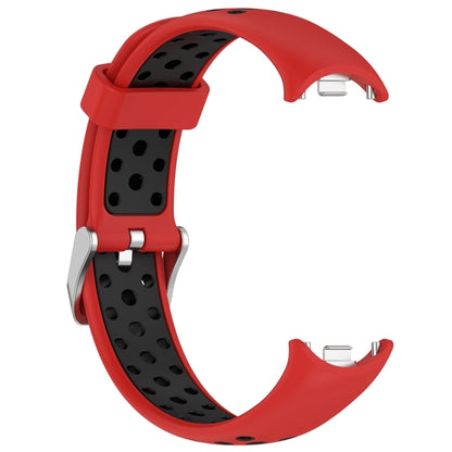 For Xiaomi Mi Band 8 Two-color Steel Plug Silicone Watch Band(Red Black) - Watch Bands by PMC Jewellery | Online Shopping South Africa | PMC Jewellery