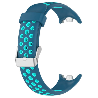 For Xiaomi Mi Band 8 Two-color Steel Plug Silicone Watch Band(Blue Teal) - Watch Bands by PMC Jewellery | Online Shopping South Africa | PMC Jewellery