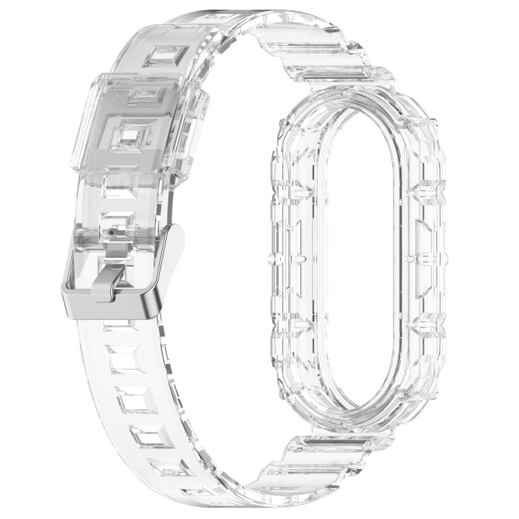 For Xiaomi Mi Band 8 Integrated Transparent Silicone Watch Band(White) - Watch Bands by PMC Jewellery | Online Shopping South Africa | PMC Jewellery