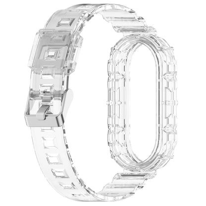 For Xiaomi Mi Band 8 Integrated Transparent Silicone Watch Band(White) - Watch Bands by PMC Jewellery | Online Shopping South Africa | PMC Jewellery