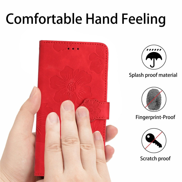 For Xiaomi Redmi 9A Flower Embossing Pattern Leather Phone Case(Red) - free shipping - PMC TechLife - Order now!