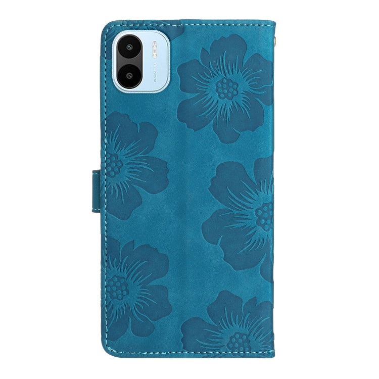 For Xiaomi Redmi A1 Flower Embossing Pattern Leather Phone Case(Blue) - free shipping - PMC TechLife - Order now!